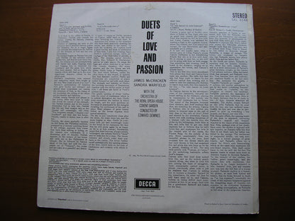 DUETS OF LOVE & PASSION: BIZET / VERDI / SAINT - SAENS      JAMES McCRACKEN / SANDRA WARFIELD / OROHCG / DOWNES    SXL 6144