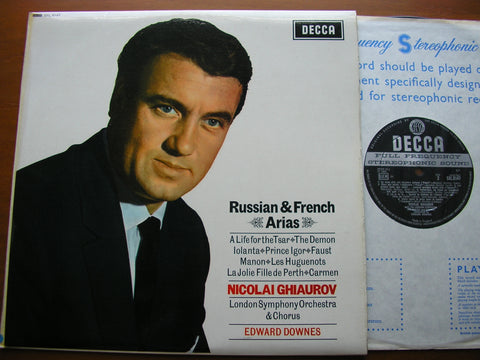 RUSSIAN & FRENCH ARIAS: GLINKA / TCHAIKOVSKY / BORODIN / VERDI / BIZET / GOUNOD / MASSENET    GHIAUROV / LONDON SYMPHONY / DOWNES   SXL 6147