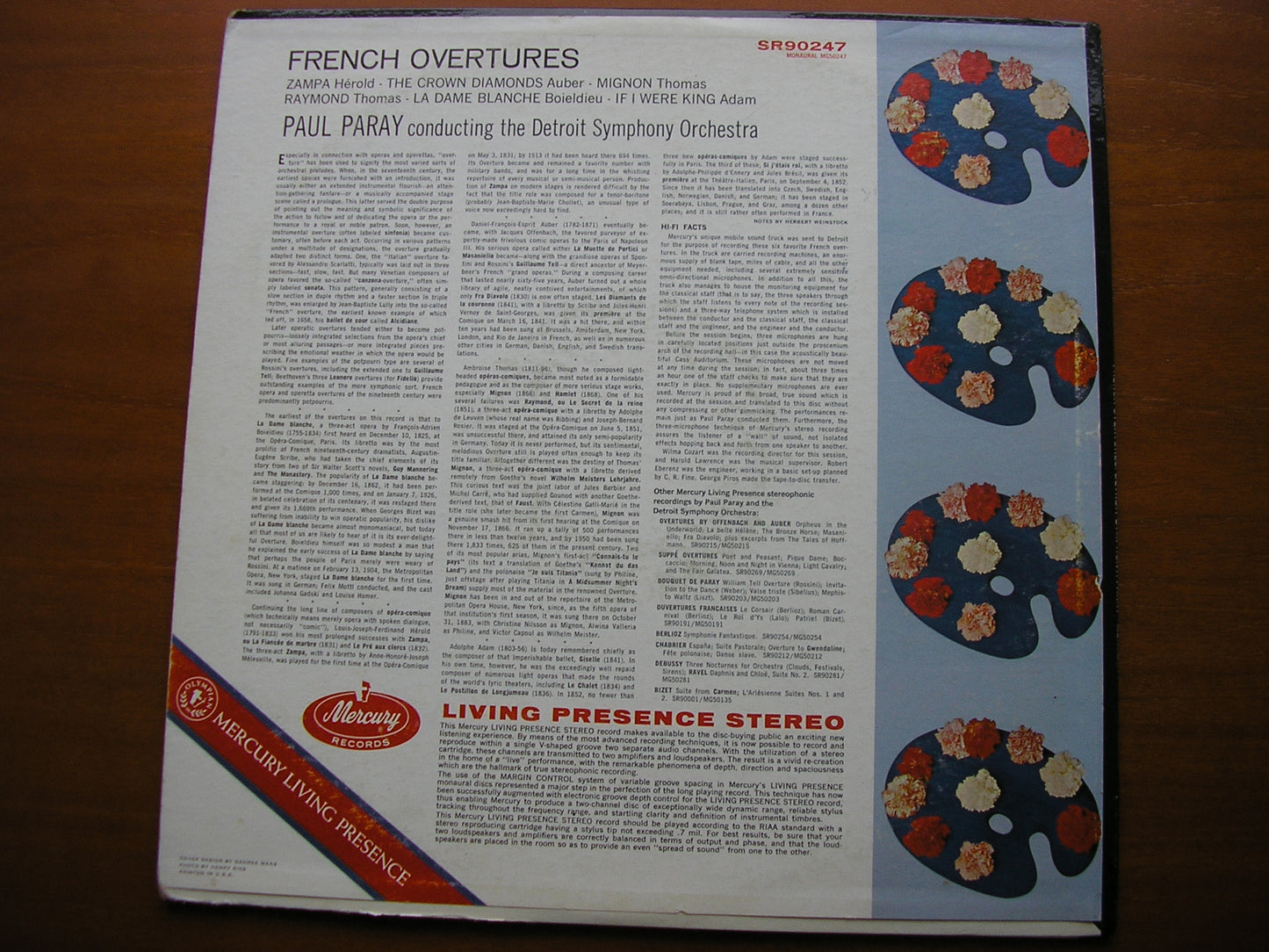 FRENCH OVERTURES: BOIELDIEU / THOMAS / ADAM / AUBER / HEROLD     PAUL PARAY / DETROIT SYMPHONY    SR 90247