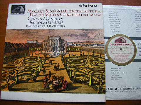 MOZART: SINFONIA CONCERTANTE K364 / HAYDN: VIOLIN CONCERTO in C   MENUHIN / BARSHAI / BATH FESTIVAL ORCHESTRA / MENUHIN     ASD 567