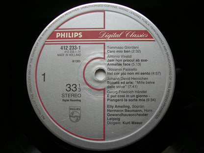 18th CENTURY BEL CANTO: ARIAS & SONGS   ELLY AMELING / LEIPZIG GEWANDHAUS ORCHESTRA / KURT MASUR    412 233