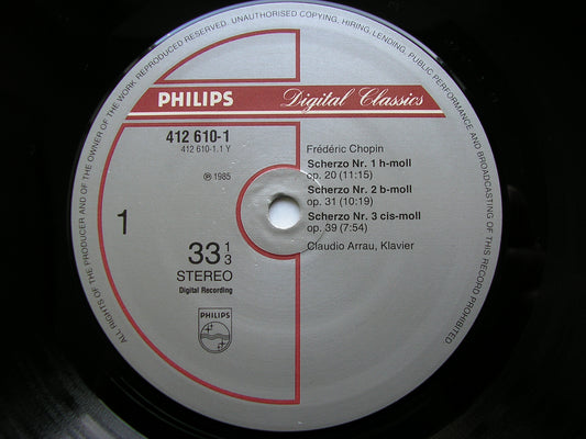 CHOPIN: FOUR SCHERZI / POLONAISE No. 7    CLAUDIO ARRAU   412 610