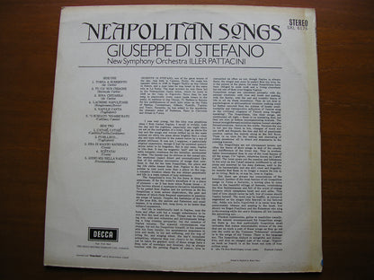 DI STEFANO SINGS NEAPOLITAN SONGS    NEW SYMPHONY ORCHESTRA / PATTACINI   SXL 6176