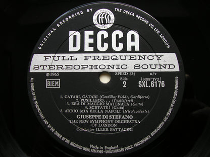 DI STEFANO SINGS NEAPOLITAN SONGS    NEW SYMPHONY ORCHESTRA / PATTACINI   SXL 6176