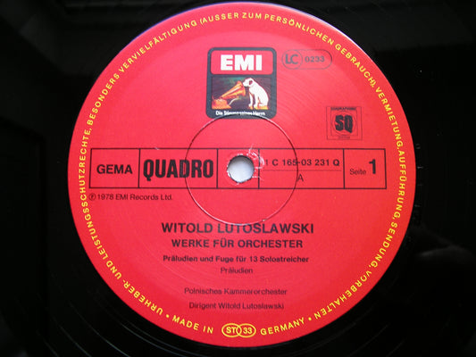 LUTOSLAWSKI: ORCHESTRAL WORKS   POLISH RADIO SYMPHONY / POLISH CHAMBER ORCHESTRA / WITOLD LUTOSLAWSKI   1C 165 03231/6