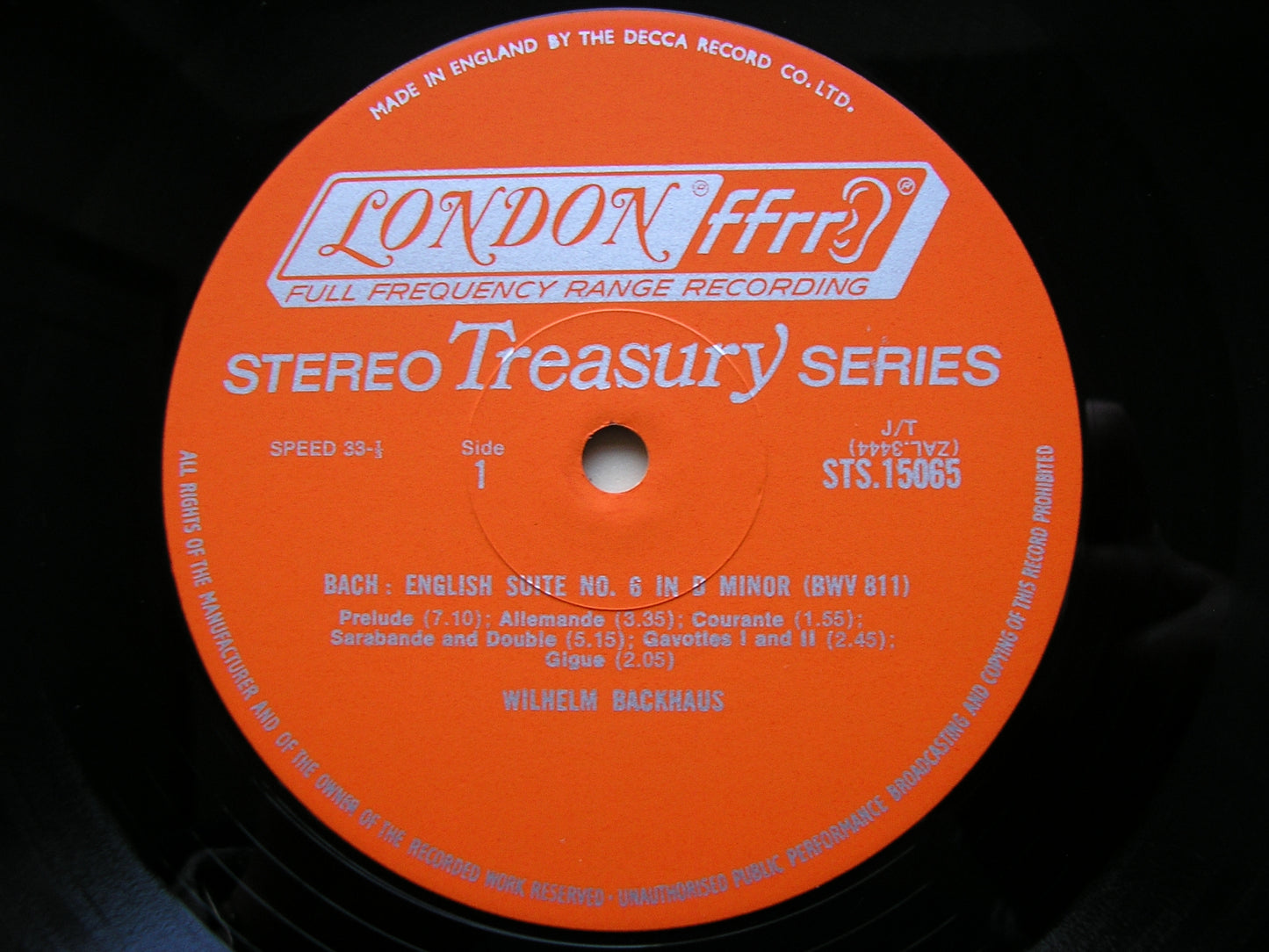 BACH: ENGLISH SUITE No. 6 / FRENCH SUITE No. 5 / PRELUDE & FUGUE Nos.15 & 39    BACKHAUS   STS 15065