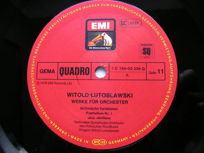 LUTOSLAWSKI: ORCHESTRAL WORKS   POLISH RADIO SYMPHONY / POLISH CHAMBER ORCHESTRA / WITOLD LUTOSLAWSKI   1C 165 03231/6
