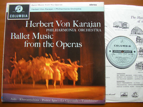 BALLET MUSIC FROM THE OPERAS: PONCHIELLI / VERDI / MUSSORGSKY / WAGNER / BORODIN     KARAJAN / PHILHARMONIA    SAX 2421