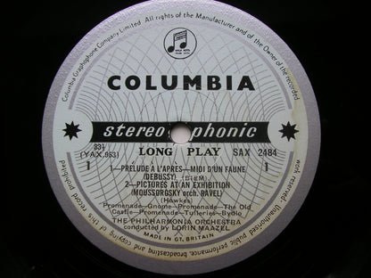 MOUSSORGSKY: PICTURES AT AN EXHIBITION / DEBUSSY: PRELUDE     LORIN MAAZEL / PHILHARMONIA    SAX 2484