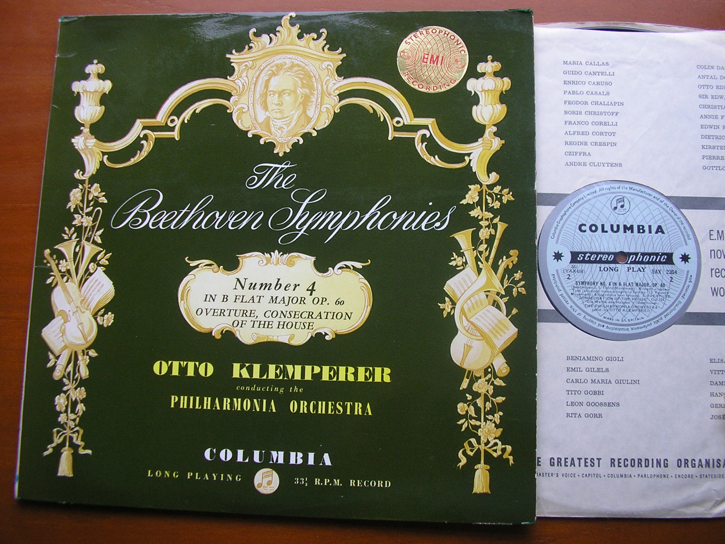 SAX 2354  BEETHOVEN: SYMPHONY No. 4 / OVERTURE Consecration of the House   OTTO KLEMPERER / PHILHARMONIA