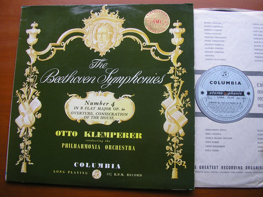 SAX 2354  BEETHOVEN: SYMPHONY No. 4 / OVERTURE Consecration of the House   OTTO KLEMPERER / PHILHARMONIA