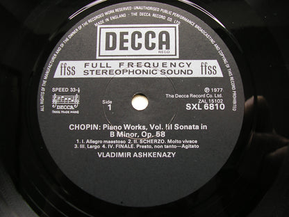 CHOPIN: COMPLETE SOLO PIANO MUSIC    ASHKENAZY   15 LP