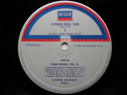 CHOPIN: COMPLETE SOLO PIANO MUSIC    ASHKENAZY   15 LP