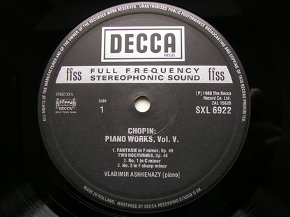 CHOPIN: COMPLETE SOLO PIANO MUSIC    ASHKENAZY   15 LP