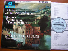 SCHUBERT: UNFINISHED SYMPHONY / BRAHMS: VARIATIONS ON A THEME BY HAYDN / GIULINI SAX 2424