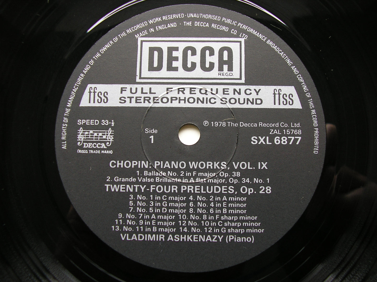 CHOPIN: COMPLETE SOLO PIANO MUSIC    ASHKENAZY   15 LP