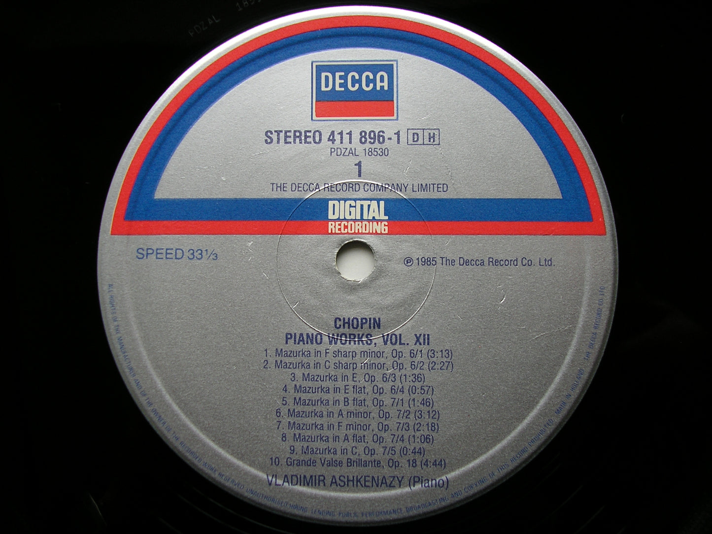 CHOPIN: COMPLETE SOLO PIANO MUSIC    ASHKENAZY   15 LP