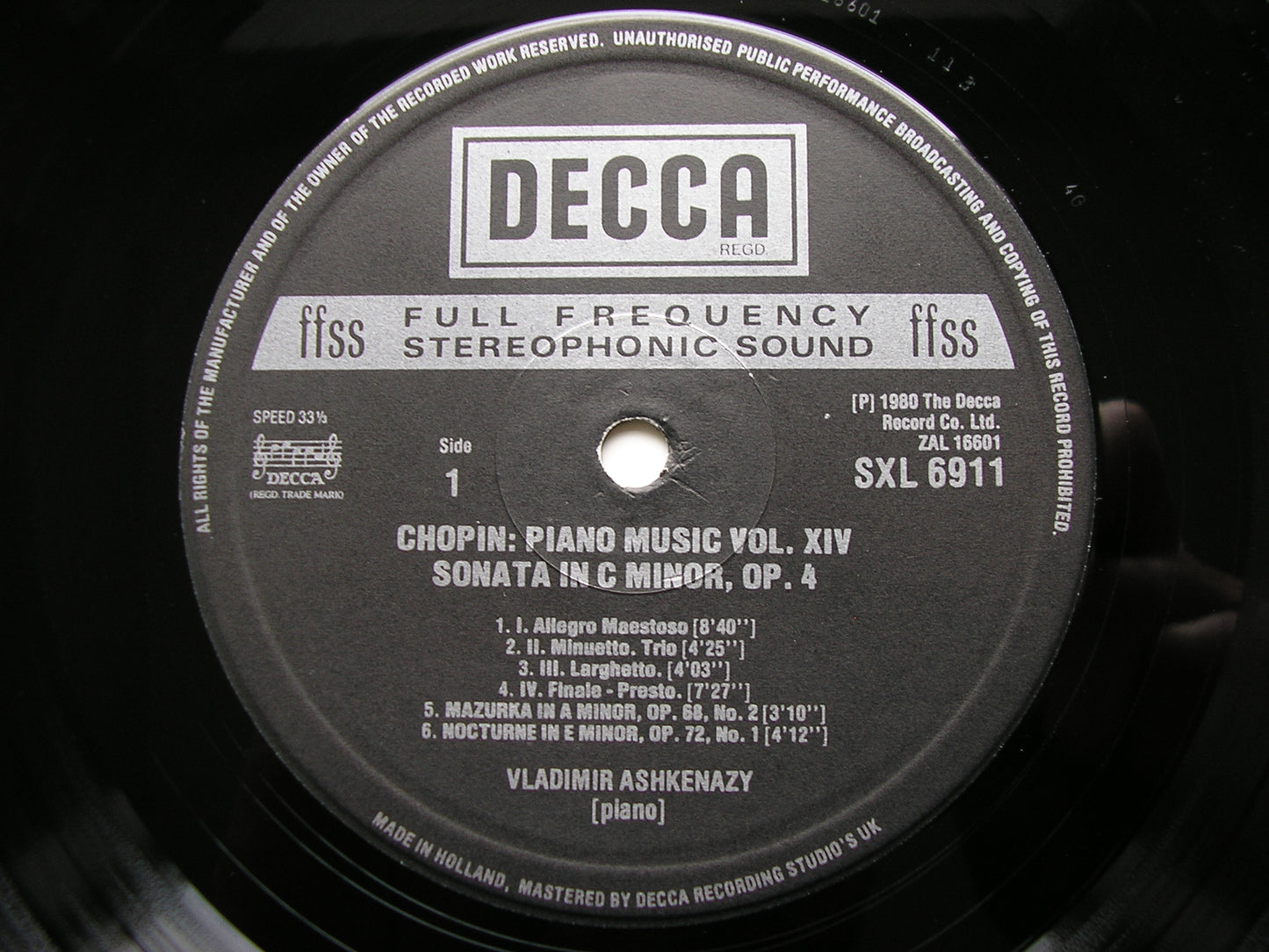 CHOPIN: COMPLETE SOLO PIANO MUSIC    ASHKENAZY   15 LP