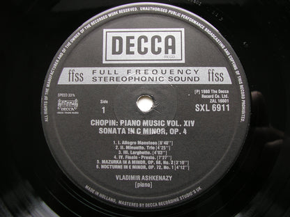 CHOPIN: COMPLETE SOLO PIANO MUSIC    ASHKENAZY   15 LP