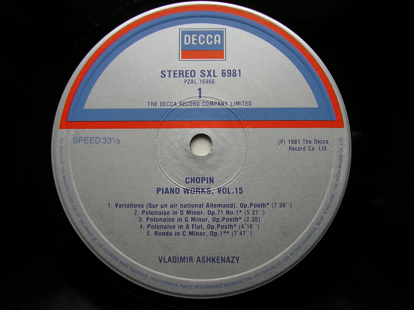 CHOPIN: COMPLETE SOLO PIANO MUSIC    ASHKENAZY   15 LP