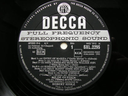 OPERETTA EVERGREENS: LEHAR / STRAUSS / FALL / STOLZ / ZELLER     HILDE GUEDEN / VSOO / STOLZ   SXL 2295