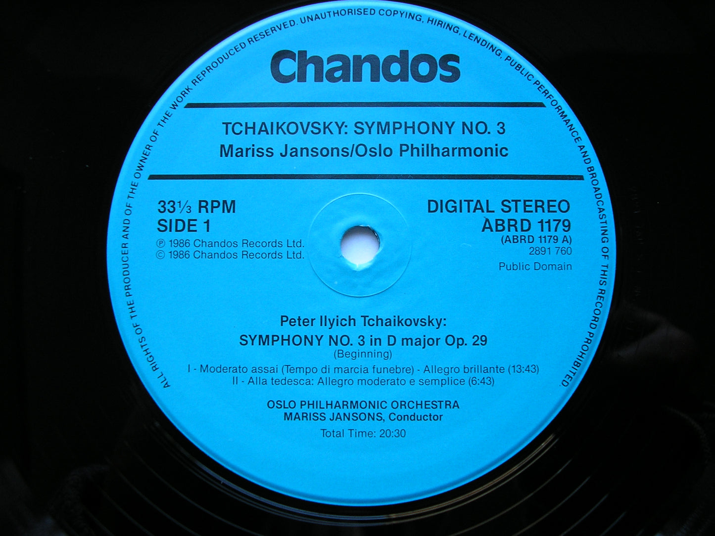 TCHAIKOVSKY: THE COMPLETE SYMPHONIES   JANSONS / OSLO PHILHARMONIC   7 LP SET