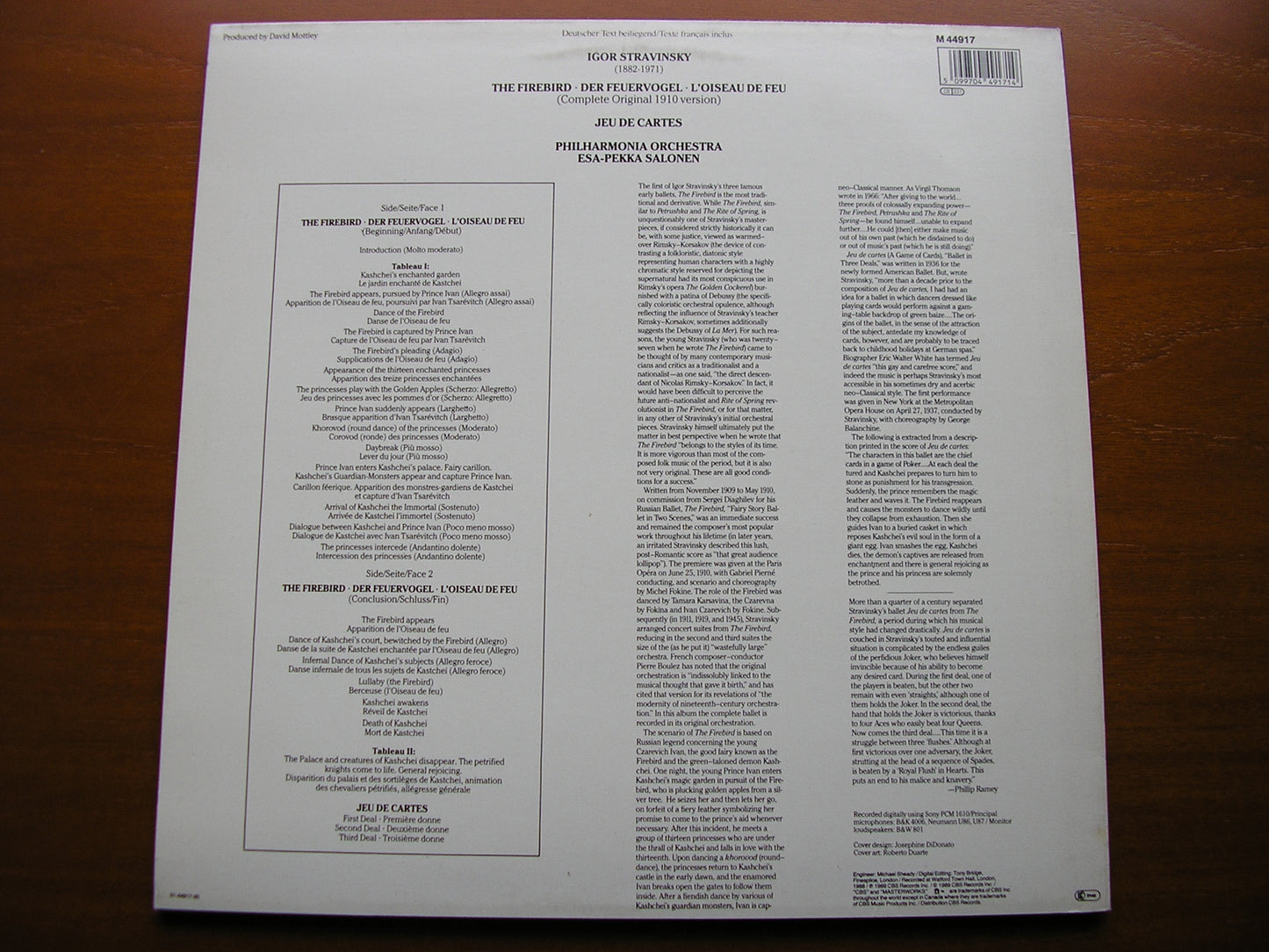 STRAVINSKY: THE FIREBIRD / JEU DE CARTES   SALONEN / PHILHARMONIA   M44917