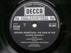 SCRIABIN: PROMETHEUS - POEM OF FIRE / PIANO CONCERTO   ASHKENAZY / LONDON PHILHARMONIC / LORIN MAAZEL      SXL 6527