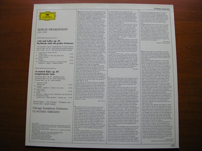 PROKOFIEV: LIEUTENANT KIJE / SCYTHIAN SUITE   ABBADO / CHICAGO SYMPHONY   2530 967