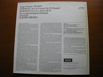 PROKOFIEV: SYMPHONIES Nos. 1 & 3   ABBADO / LONDON SYMPHONY   SXL 6469