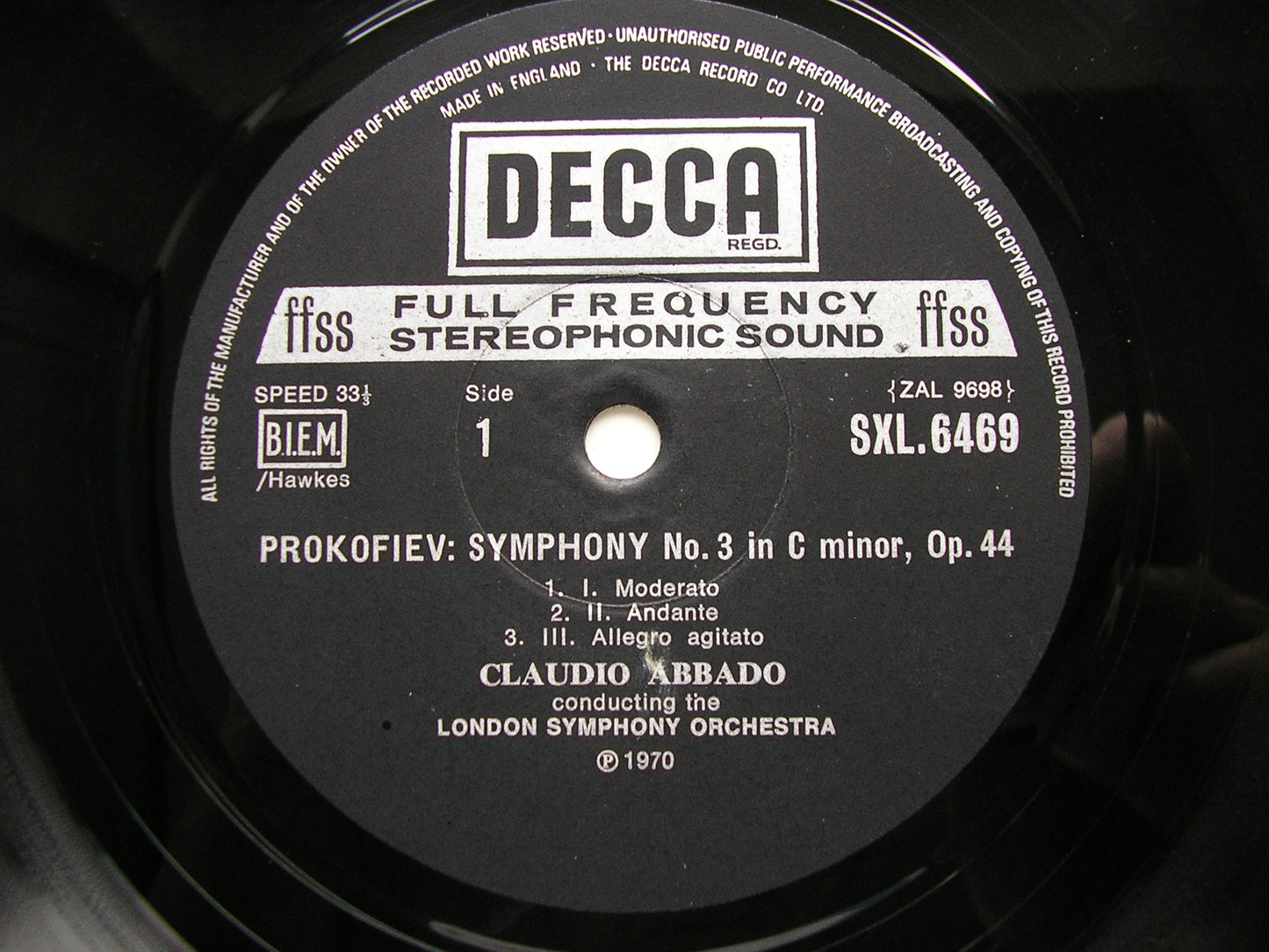 PROKOFIEV: SYMPHONIES Nos. 1 & 3   ABBADO / LONDON SYMPHONY   SXL 6469