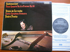 RACHMANINOV: PIANO CONCERTO No. 3   LARROCHA / LONDON SYMPHONY / PREVIN     SXL 6746