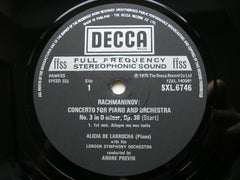 RACHMANINOV: PIANO CONCERTO No. 3   LARROCHA / LONDON SYMPHONY / PREVIN     SXL 6746