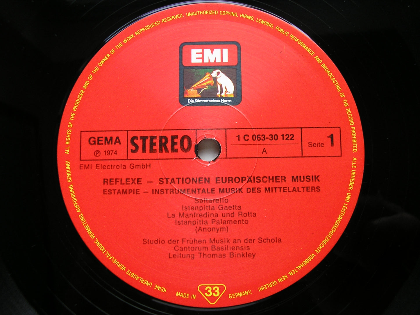 ESTAMPIE - INSTRUMENTAL MUSIC OF THE MIDDLE AGES   STUDIO DER FRUHEN MUSIK / BINKLEY   063 - 30122