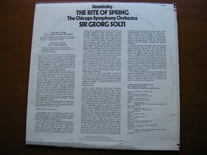 STRAVINSKY: THE RITE OF SPRING  SOLTI / CHICAGO ORCHESTRA  CS 6885