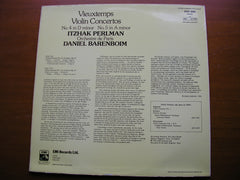 VIEUXTEMPS: VIOLIN CONCERTOS Nos. 4 & 5    PERLMAN / ORCHESTRA de PARIS / BARENBOIM     ASD 3555