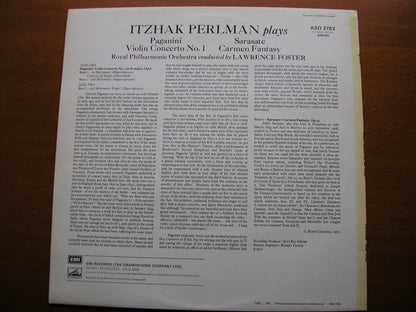 PAGANINI: VIOLIN CONCERTO No. 1 / SARASATE: CARMEN FANTASY    PERLMAN / ROYAL PHILHARMONIC / FOSTER   ASD 2782