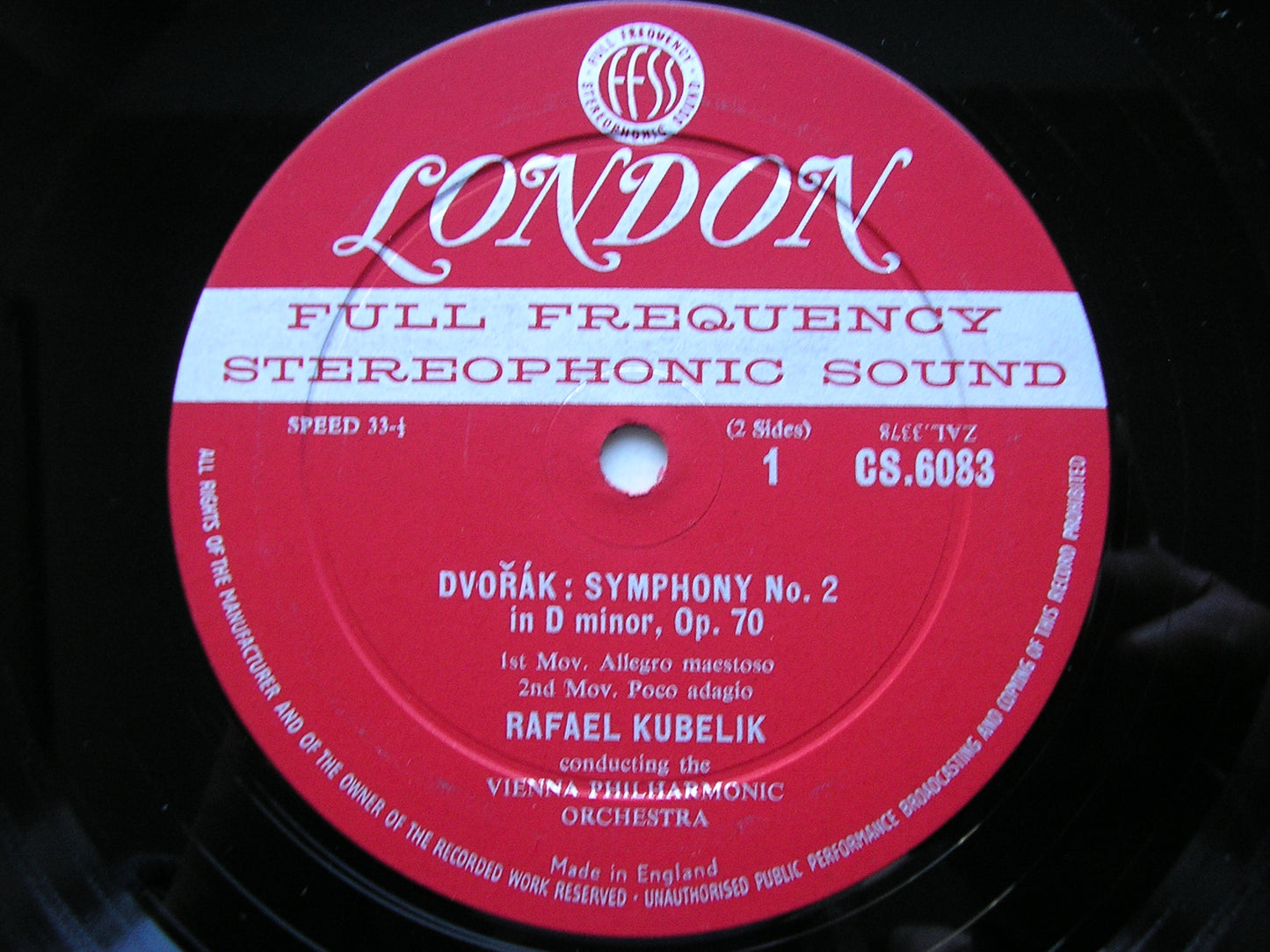 DVORAK: SYMPHONY No. 7    KUBELIK / VIENNA PHILHARMONIC    CS 6083
