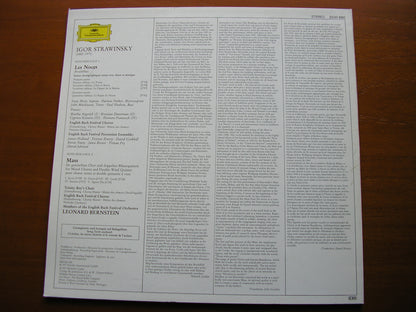 STRAVINSKY: LES NOCES / MASS     SOLOISTS / ENGLISH BACH FESTIVAL PERCUSSION ENSEMBLE / BERNSTEIN  2530 880