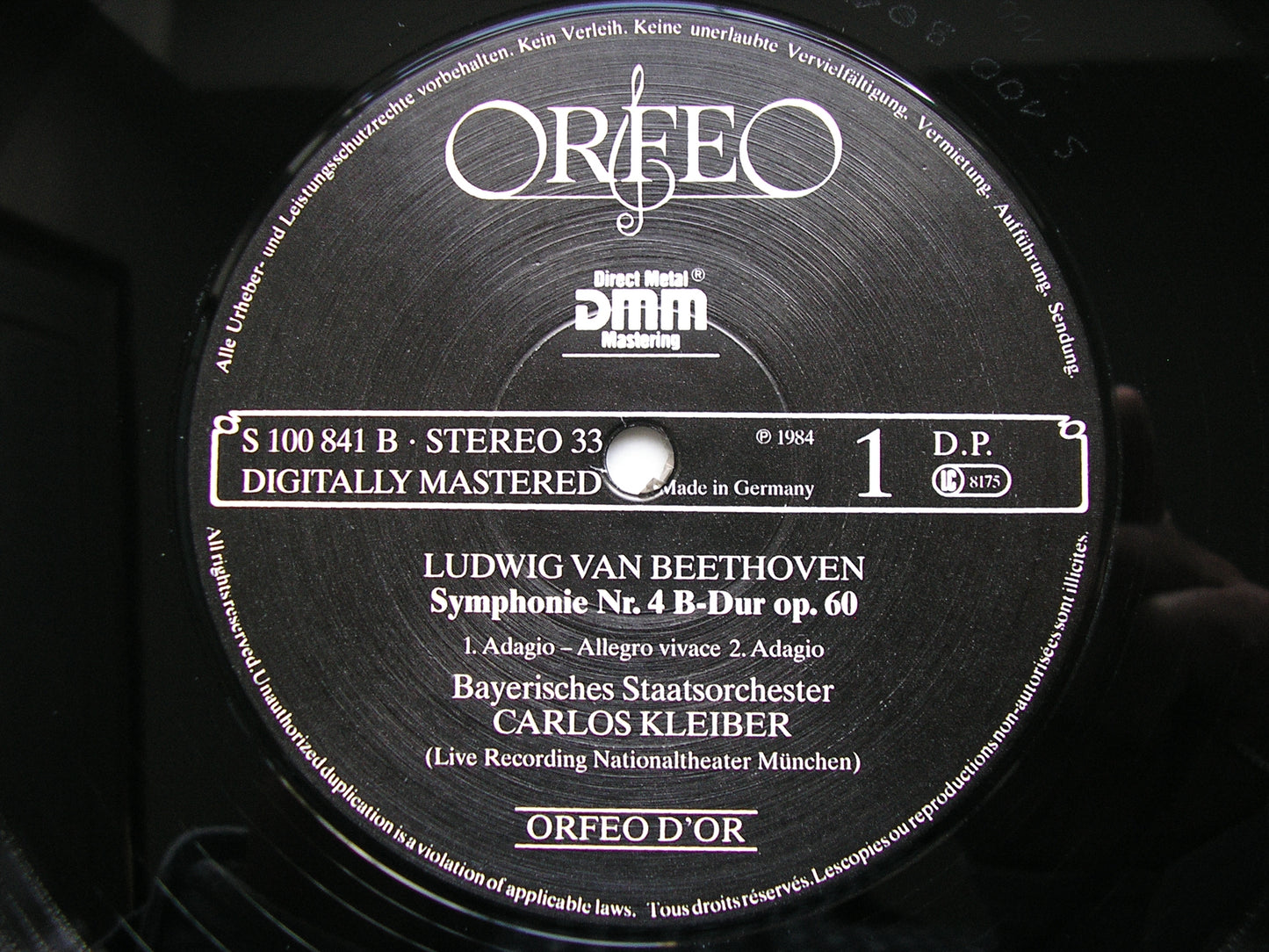 BEETHOVEN: SYMPHONY No. 4    KLEIBER / BAVARIAN STATE ORCHESTRA   S 100 841 B
