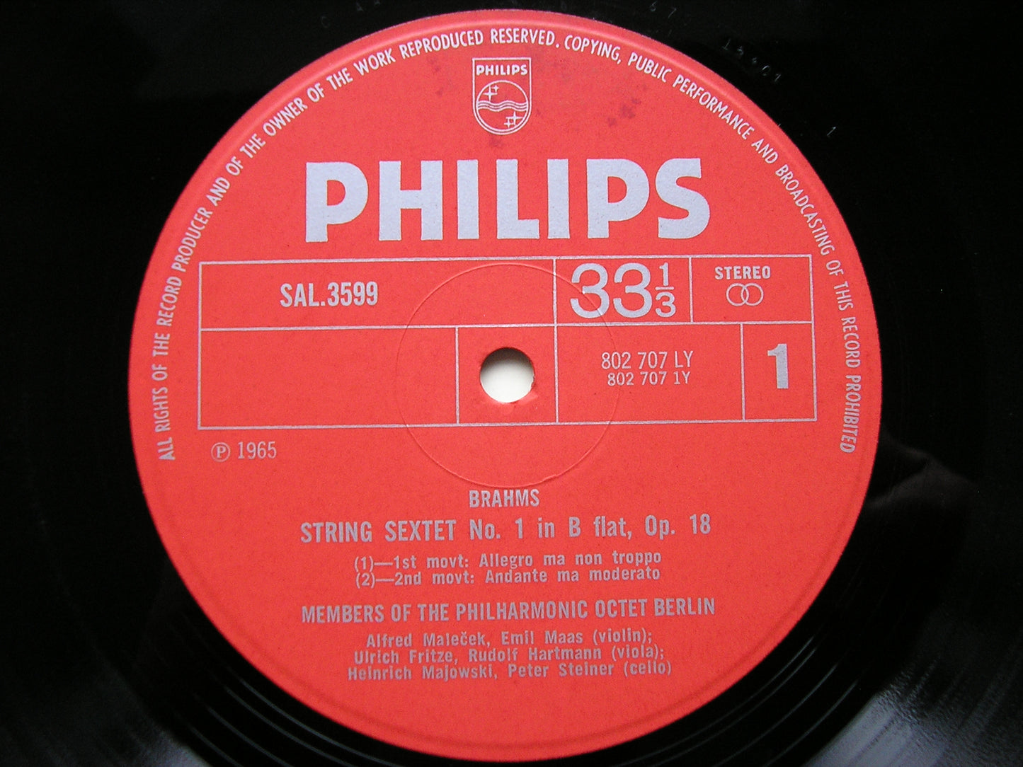 BRAHMS: THE STRING SEXTETS   MEMBERS OF THE BERLIN PHILHARMONIC OCTET   2LP SET   SAL 3599 / SAL 3763