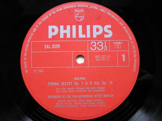 BRAHMS: THE STRING SEXTETS   MEMBERS OF THE BERLIN PHILHARMONIC OCTET   2LP SET   SAL 3599 / SAL 3763