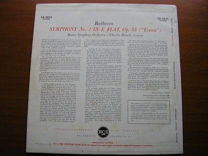 BEETHOVEN: SYMPHONY No. 3 'Eroica'    MUNCH / BOSTON SYMPHONY    SB 2025