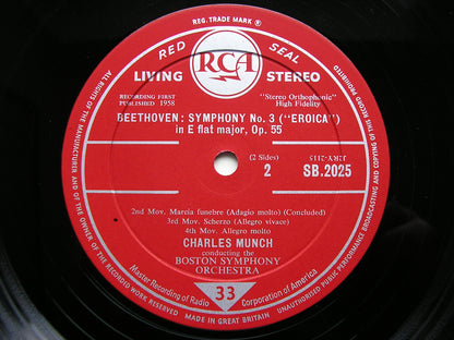 BEETHOVEN: SYMPHONY No. 3 'Eroica'    MUNCH / BOSTON SYMPHONY    SB 2025