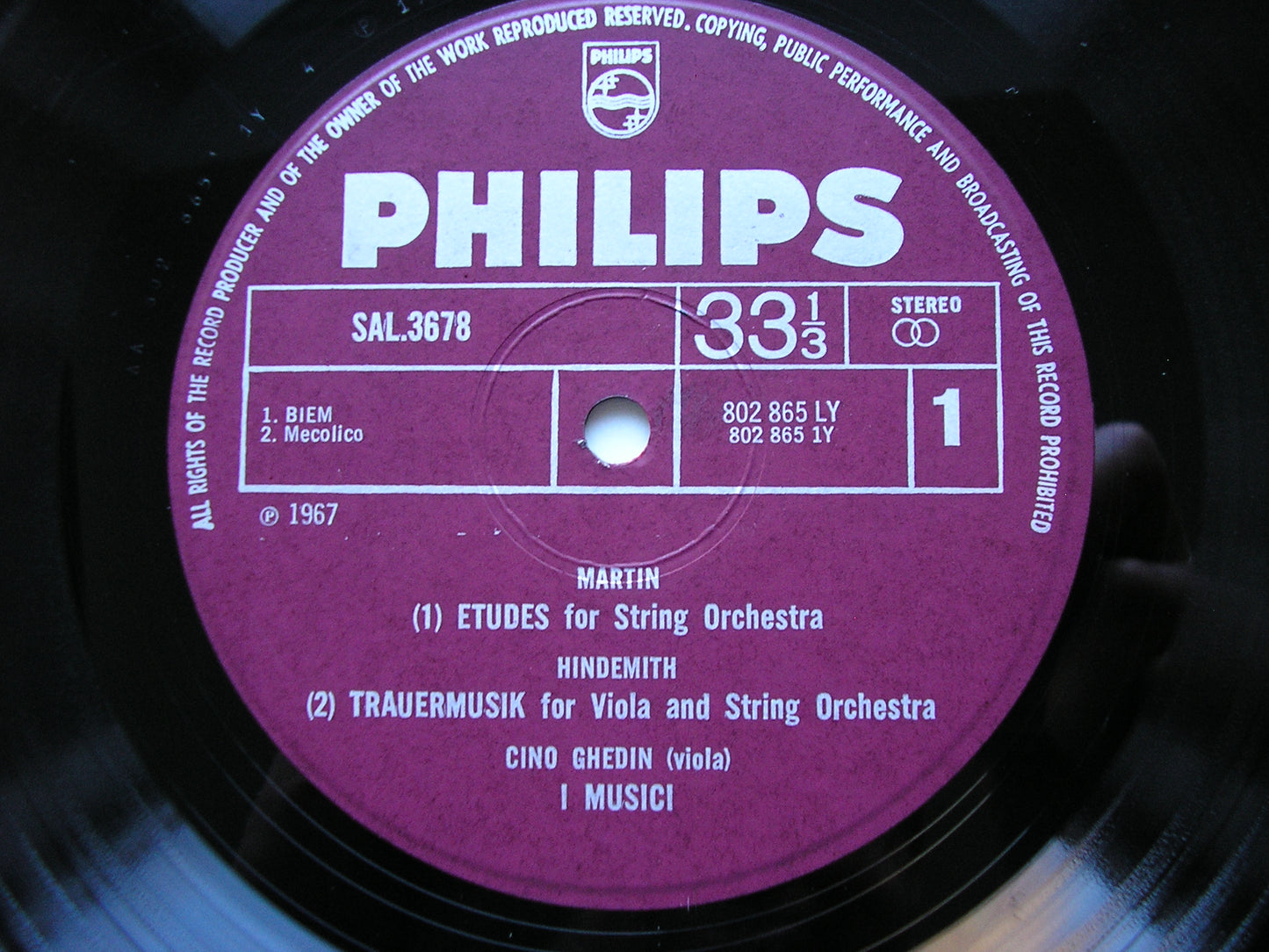 MARTIN / HINDEMITH / ROUSSEL / NIELSEN: WORKS FOR STRING ORCHESTRA    I MUSICI      SAL 3678
