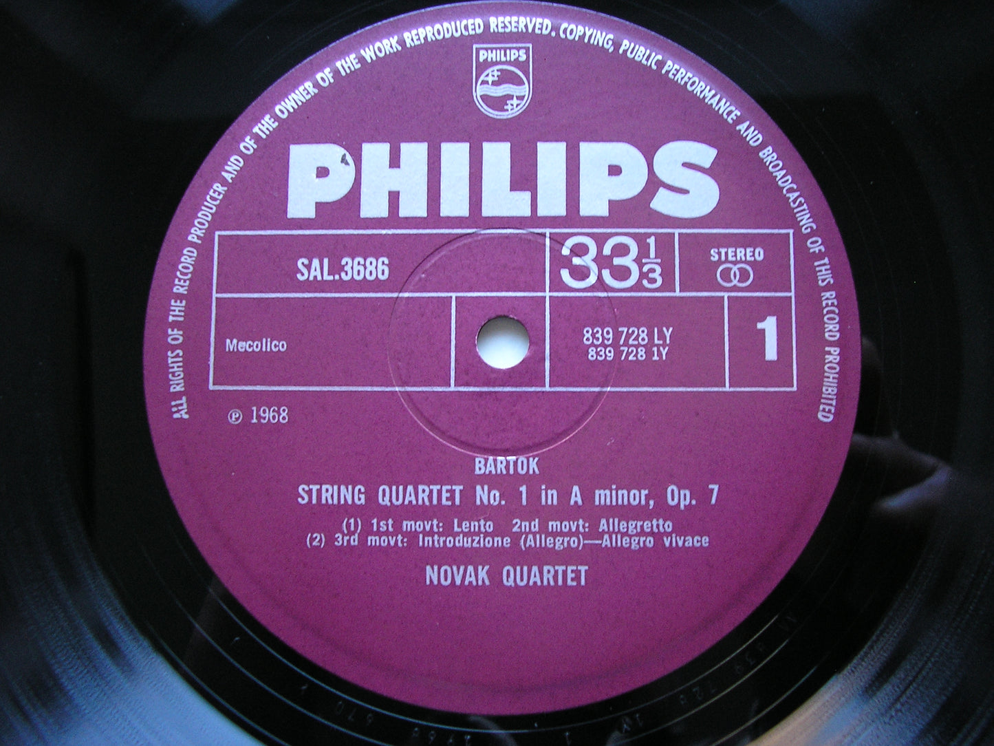 BARTOK: STRING QUARTETS Nos. 1 & 2    NOVAK QUARTET     SAL 3686