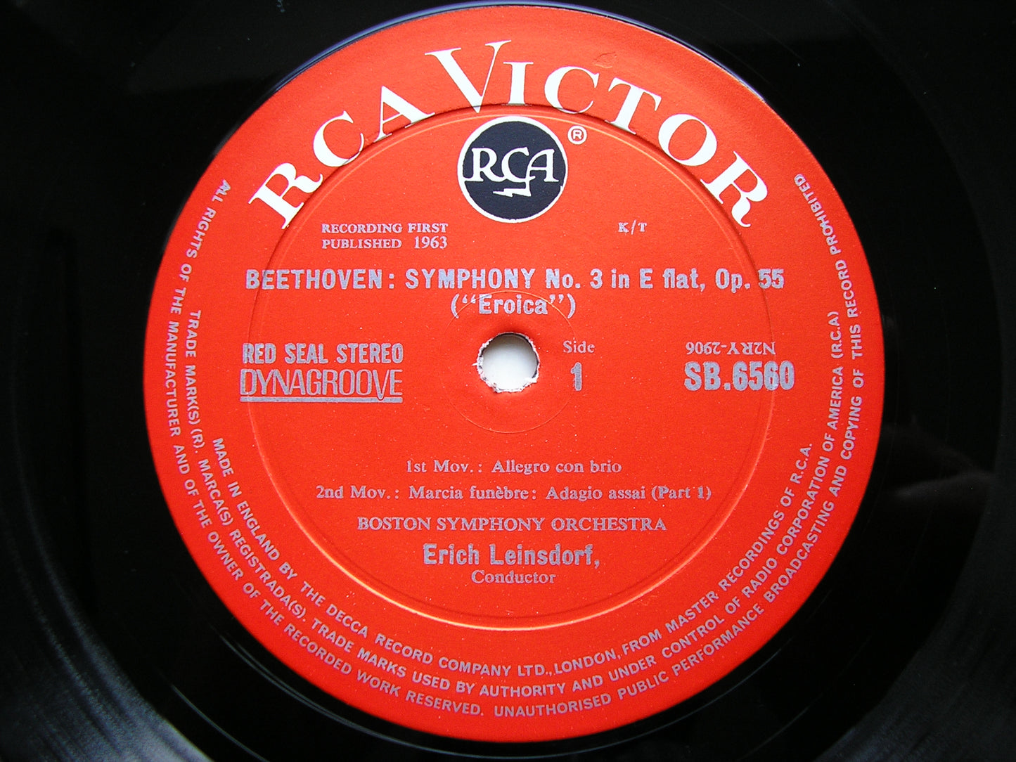 BEETHOVEN: SYMPHONY No. 3 'Eroica'    LEINSDORF / BOSTON SYMPHONY    SB 6560