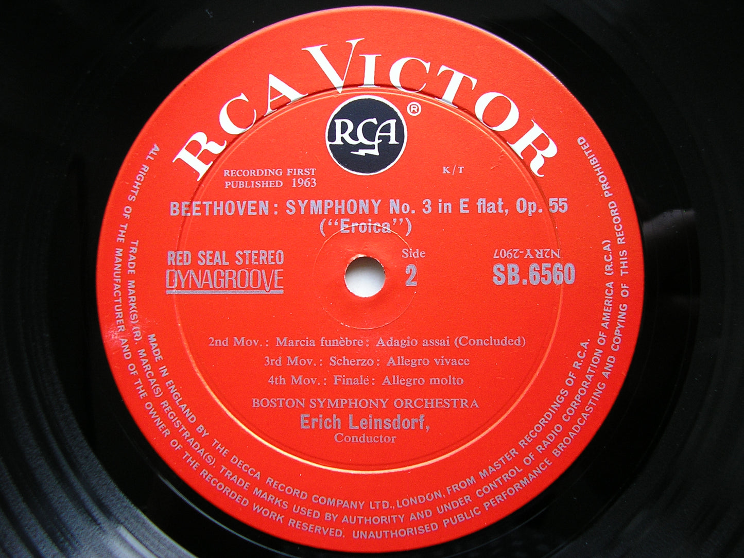 BEETHOVEN: SYMPHONY No. 3 'Eroica'    LEINSDORF / BOSTON SYMPHONY    SB 6560