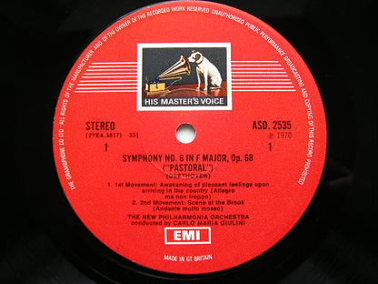 BEETHOVEN: SYMPHONY No. 6 'Pastoral' / EGMONT OVERTURE    GIULINI / CHICAGO SYMPHONY   ASD 2535