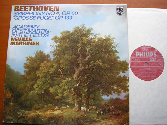 BEETHOVEN: SYMPHONY No. 4 / GROSSE FUGUE    MARRINER / ASMIF    9500 033
